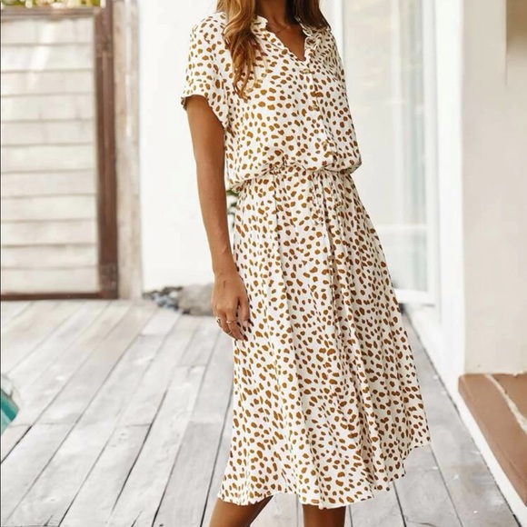 Boho drawstring waist A line dress - Picture 6 of 9